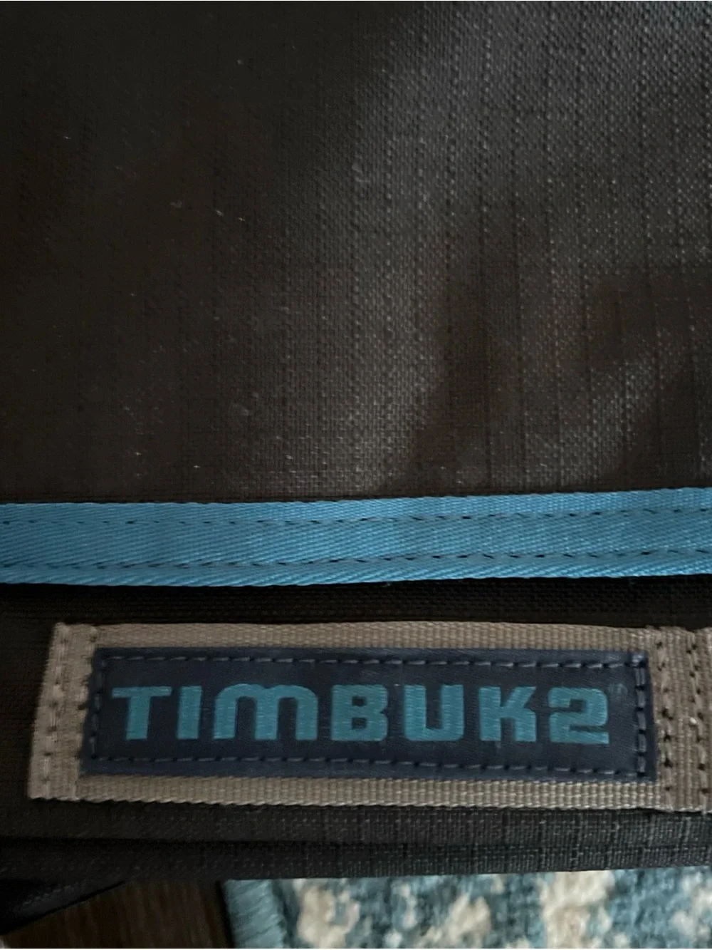 Timbuk2 Black Messenger Bag with Teal Trim